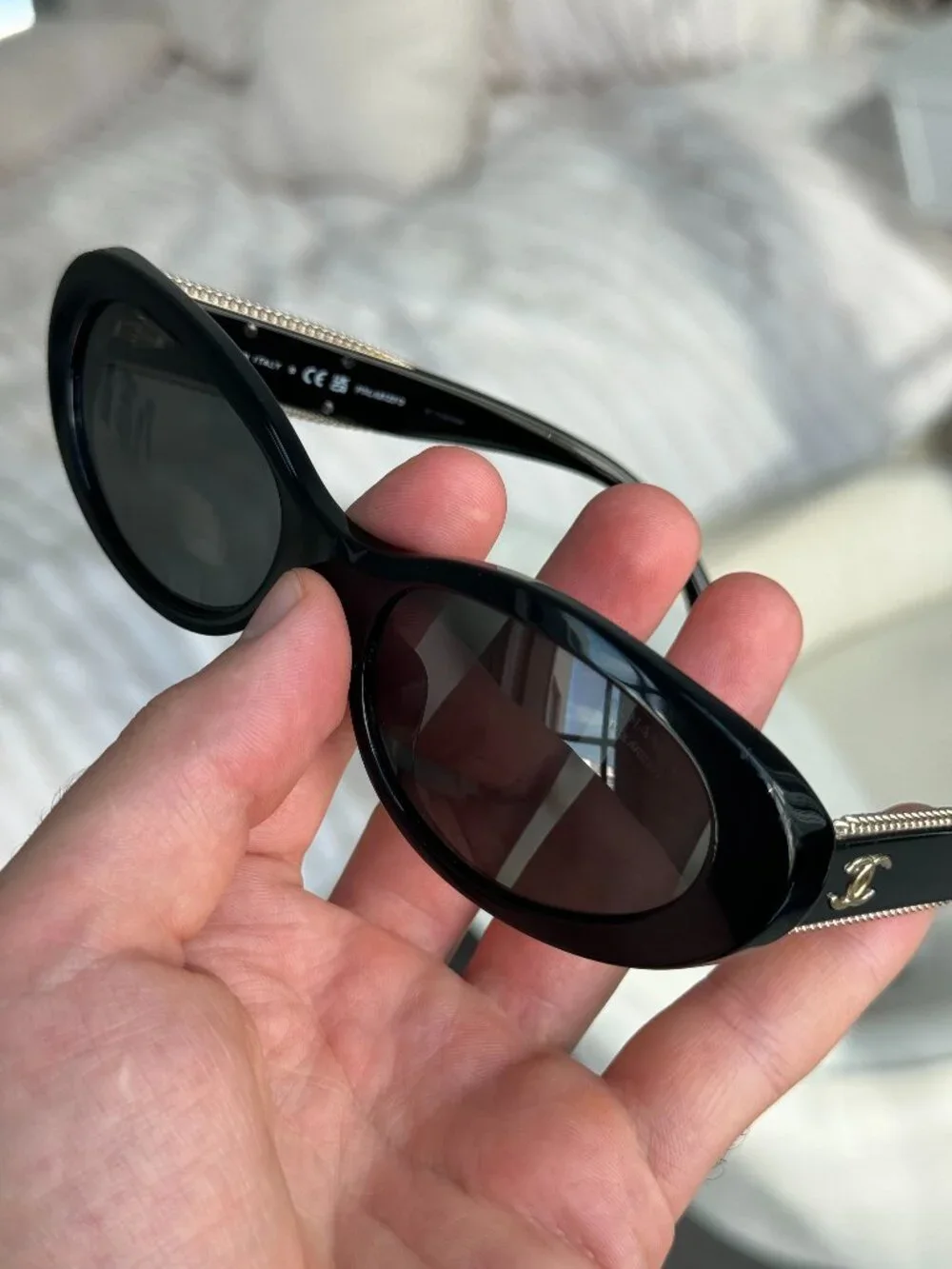 Chanel Oval Sunglasses – Black | Excellent Condition